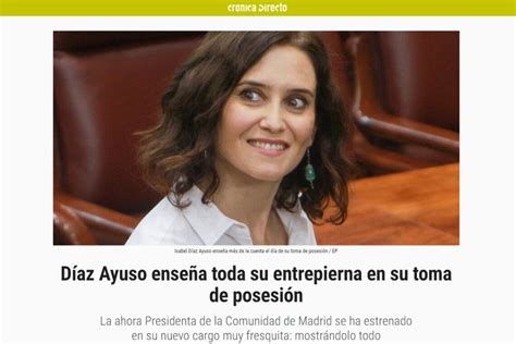 La noticia sobre la entrepierna de Díaz Ayuso que。